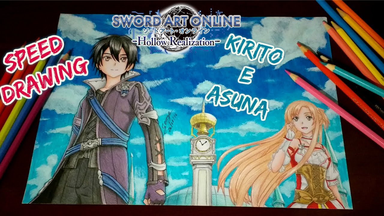 Speed Draw- Asuna and Kirito (SAO) 