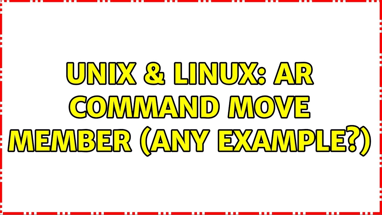 Ar Command In Linux