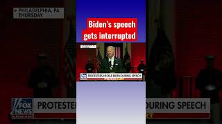 Biden gets heckled during speech #shorts