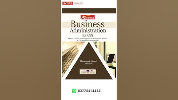 Business Administration For CSS Whatsapp 03228414414