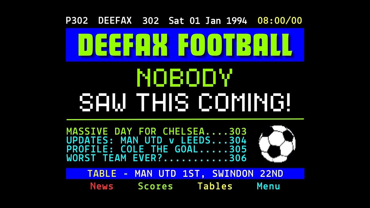 Retro Football News (1994): Chelsea In Relegation Battle & Premier League Title Race Is Over!