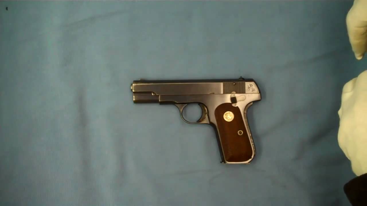 WW II Japanese Officer Pistol Colt's 1903 Pocket Hammerless - YouTube