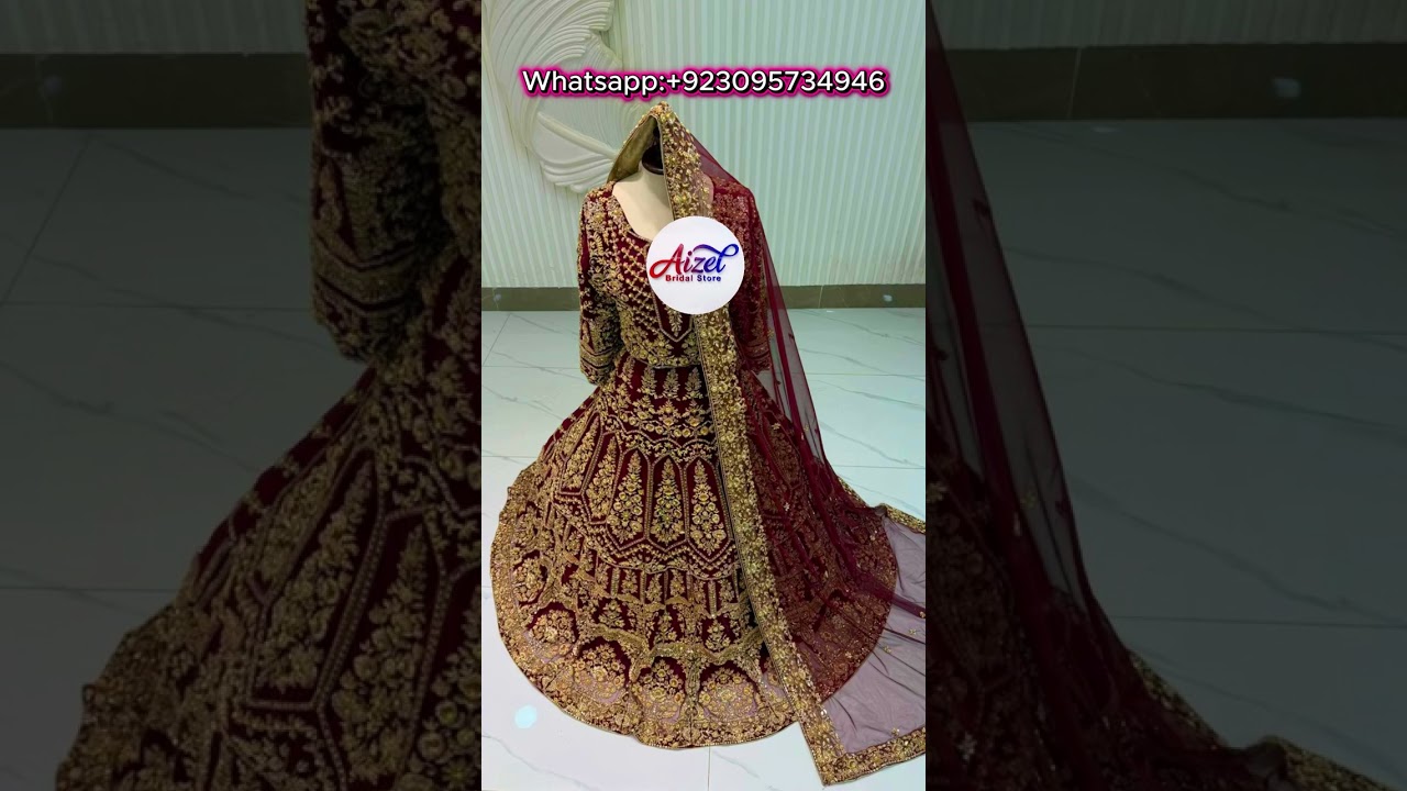 Luxury Bridal Lehenga | Maroon Heavy Embroidered Wedding Dress | Latest Bridal Fashion 2026