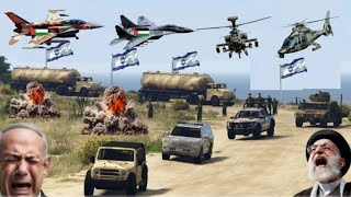 Irani Fighter jets & War Helicopters Attack On Israeli Army Oil Tankers Convoy In Jerusalem GTA-5