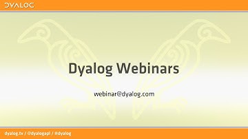 Language Features of Dyalog version 18.0 in Depth - Part 3 – Dyalog Webinar with Adám Brudzewsky