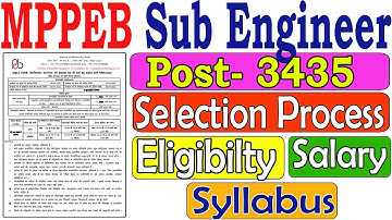 MPPEB Sub Engineer New Vacancy 2022|MPPEB Sub Engineer Recruitment 2022 Syllabus| MPPEB Group 3 2022