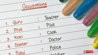Kinds of Occupations in English | Membaca & Menulis Nama Pekerjaan dalam Bahasa Ingrris