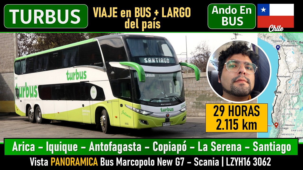 Поездка TURBUS 3062 ARICA SANTIAGO на новом автобусе Scania G7 Marcopolo Paradiso 1800 DD