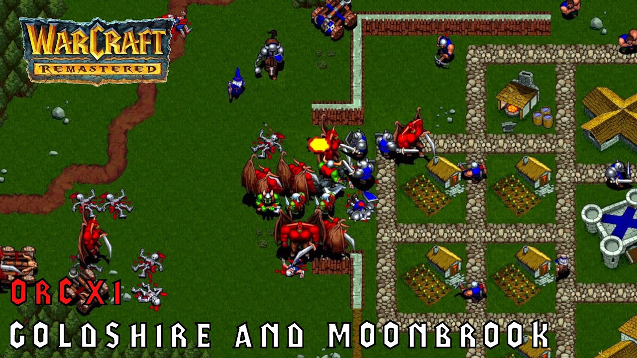 Warcraft Remastered: Orc Mission 11 - Goldshire and Moonbrook [Walkthrough, Gameplay]