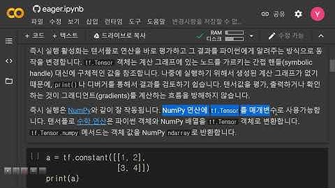 텐서플로우 2.0 가이드 즉시실행 #1 TensorFlow 2.0  Guide Eager Execution