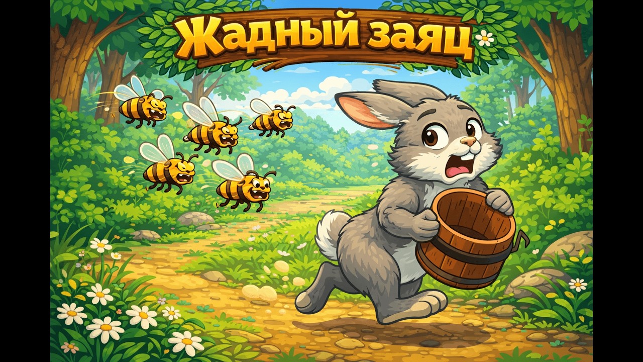 Жадный заяц. Сказка на ночь.