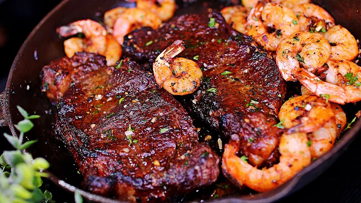One Pan Garlic Butter Steak and Shrimp