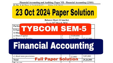 TYBCOM SEM-5 FA 23 Oct 2024 Paper Full Solution || Mumbai University | Atul Sir