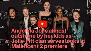 Angelina Jolie almost outshone by her kids as Jolie-Pitt clan serves looks at Maleficent 2 premiere
