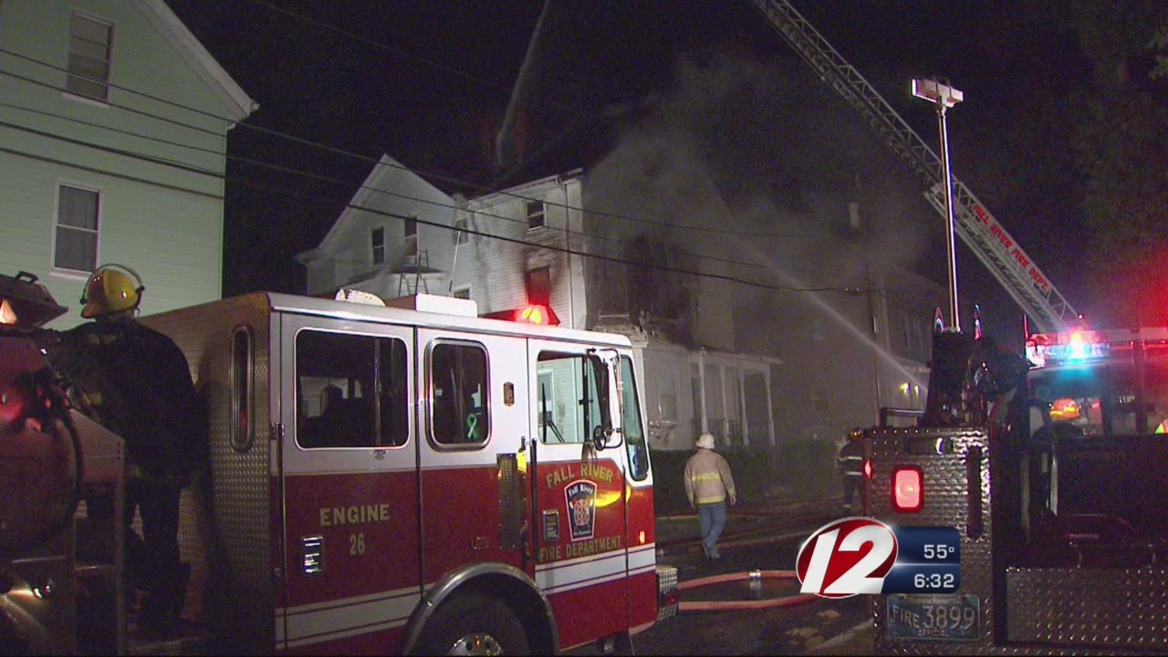 Crews tackle four-alarm Fall River house fire - YouTube