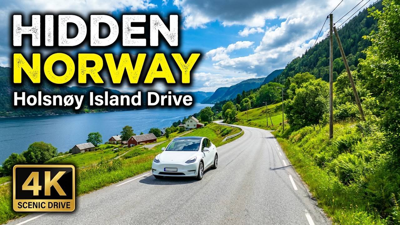 Holsnøy Island, Norway | Quiet Coastal Road Drive 4K