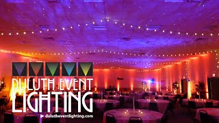 AAd shrine wedding in gold and pink lighting by Duluth Event Lighting AAd shrine wedding in gold and pink lighting by Duluth Event Lighting