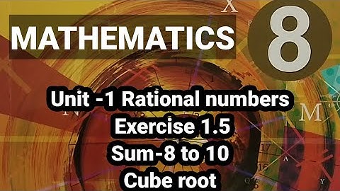 8th standard mathematics unit 1 rational numbers exercise 1.5 cube root