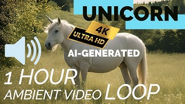 Relaxing AI Unicorn on the Meadow | 1 Hour Ambient Loop 4K