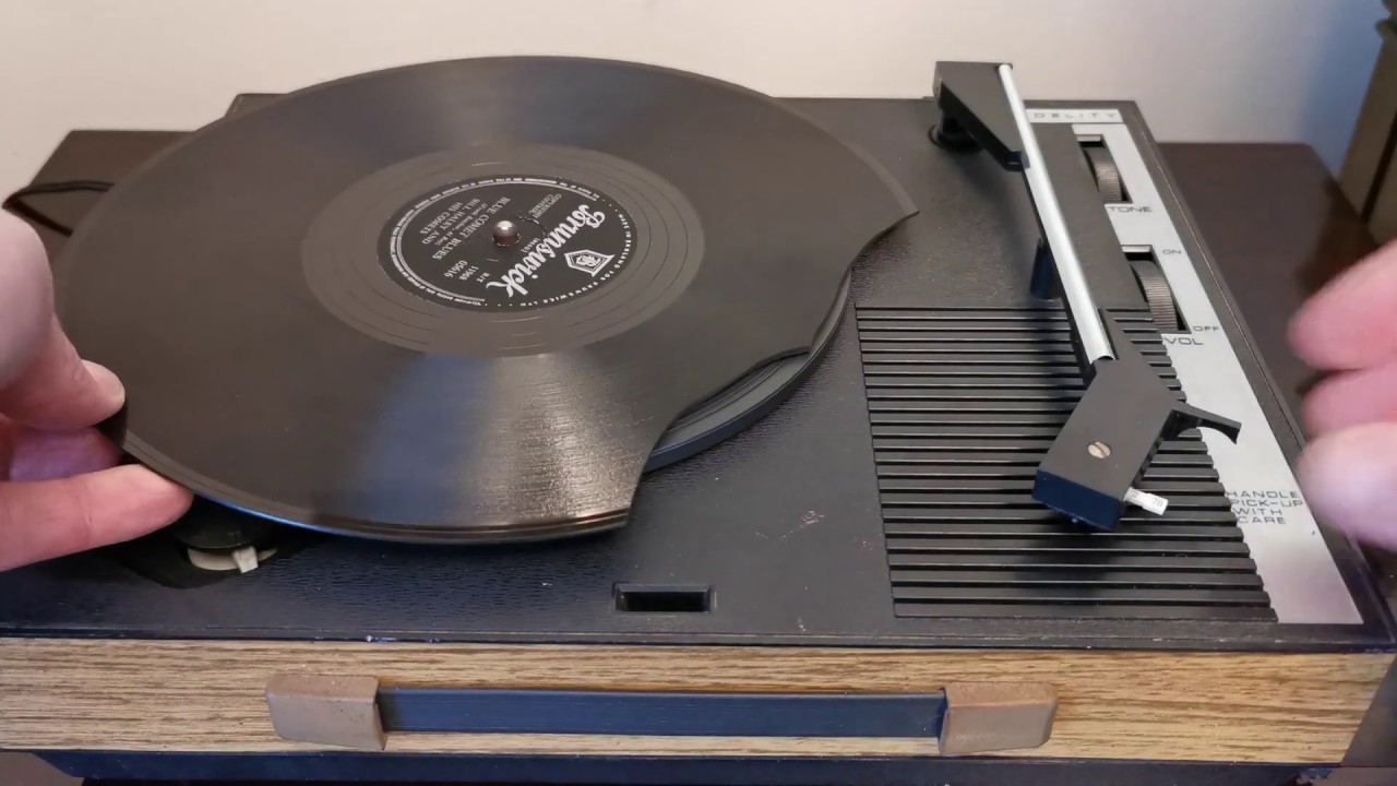 Fidelity HF42 Portable Record Player Bill Haley Broken 78rpm Blue