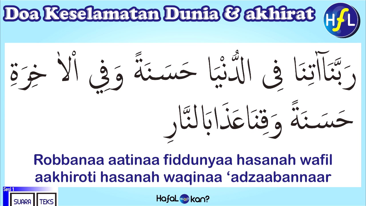 Doa Keselamatan Dunia Akhirat Jam Nonstop Hafalan Doa Sehari Hari