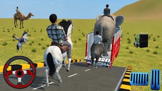 🚛🐎🐃🐘 Truck Par Horse, Buffalo & Elephant Loading! 😱 Impossible Transport Challenge 🔥 #games screenshot 1