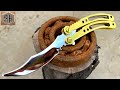 Turning a Rusty Bearing into a Beautiful but Razor Sharp BUTTERFLY KNIFE