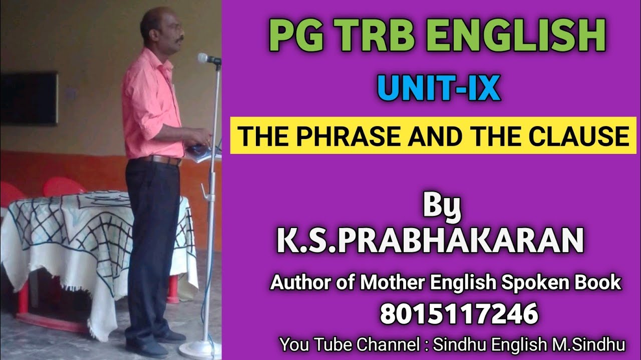 Phrase and Clause in Tamil PG TRB English TNPSC / TNTET / CTET 