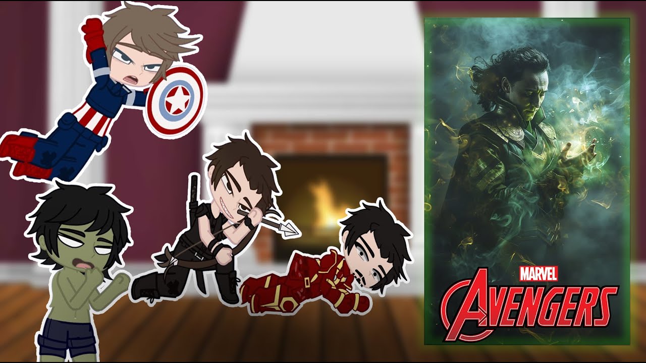 Avengers react to Loki // Gacha React
