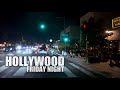 Hollywood Night Drive 4K HDR | Scenic Los Angeles Streets After Dark