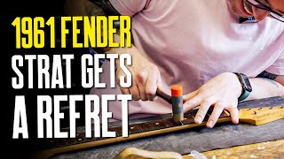 Mick’s 1961 Fender Stratocaster Gets A Refret [During A Fascinating Chat With Matt From Monty’s]