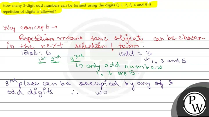 How many 3-digit odd numbers can be formed using the digits \( 0,1,2,3,4 \) and 5 if repetition ...