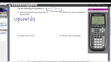 Axis of Symmetry and Vertex (Graphing Calculator)