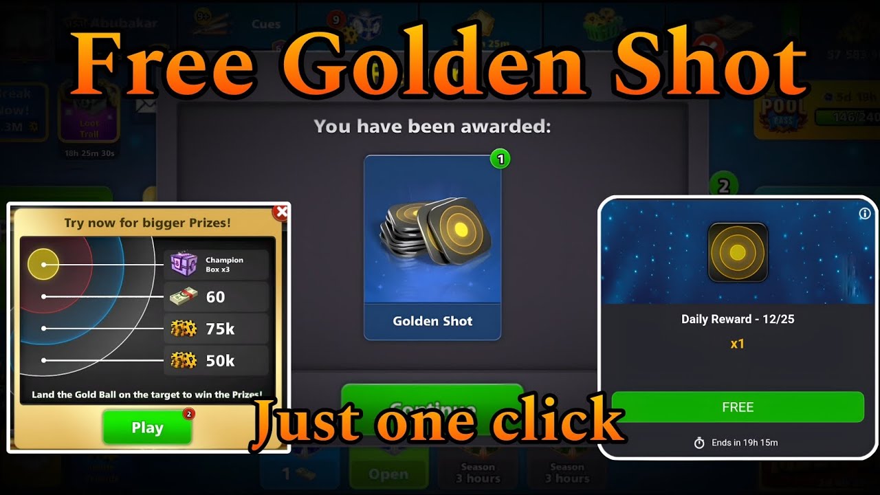 How to get Free Golden Shot | 8 Ball Pool | Free Golden Shot | by AAM BOY GAMING 