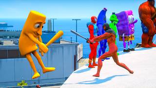 GTA 5 SpiderMan Baseball Bat vs HEROES Compilation! (Euphoria & Physics) #8 screenshot 4