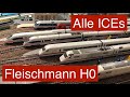 Alle Fleischmann H0 ICEs: ICExperimental BR 410 bis ICE 3 Velaro D BR 407