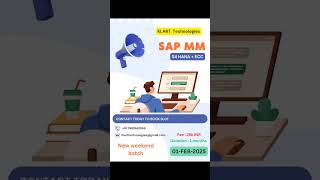 Sap MM NEW BATCH STARTS soon #sap #materialmanagement #newbatch #weekend #2025