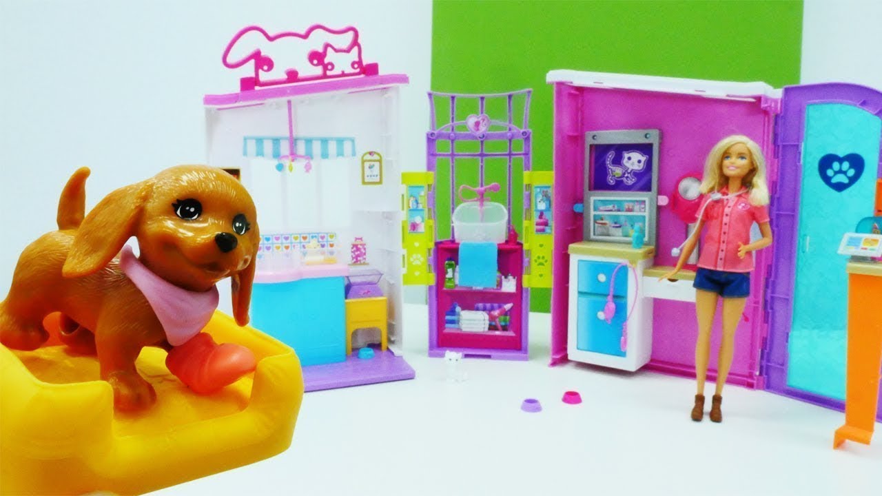 Spielspass Mit Puppen Barbies Neue Tierarztpraxis Video Fur Kinder Youtube