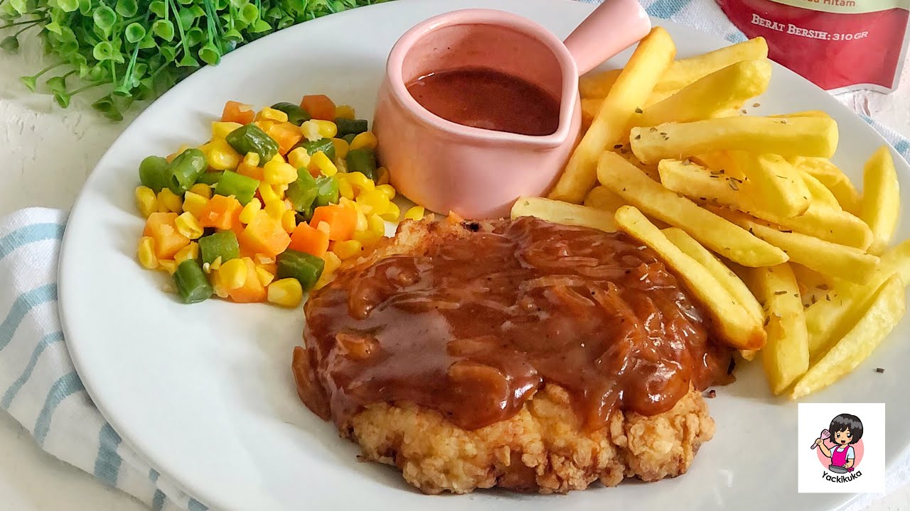 Olahan Ayam ⭐️5!!! CRISPY CHICKEN STEAK with BBQ SAUCE YouTube