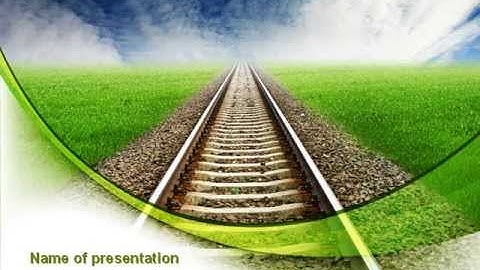 Railway Stretching Into The Blue Distance PowerPoint Template by PoweredTemplate.com