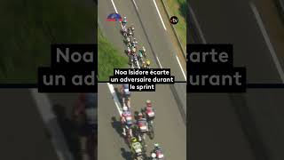 Noa Isidore a écarté un adversaire durant le sprint. Le classement n'est pas encore validé
