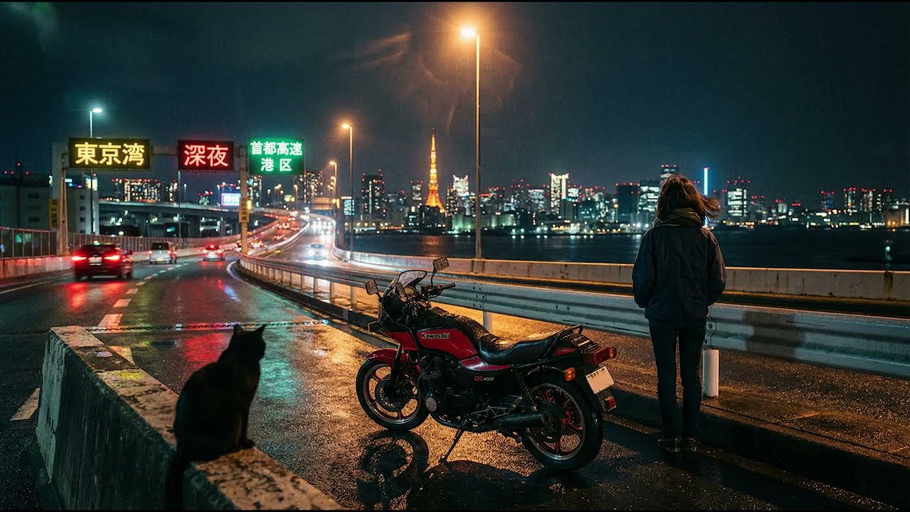 GPZ400F – 夜の決意 | 80s Japanese City Pop Instrumental | Midnight Wangan Highway Ride