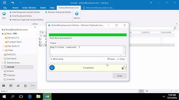Remove Duplicate Outlook Journal Entries