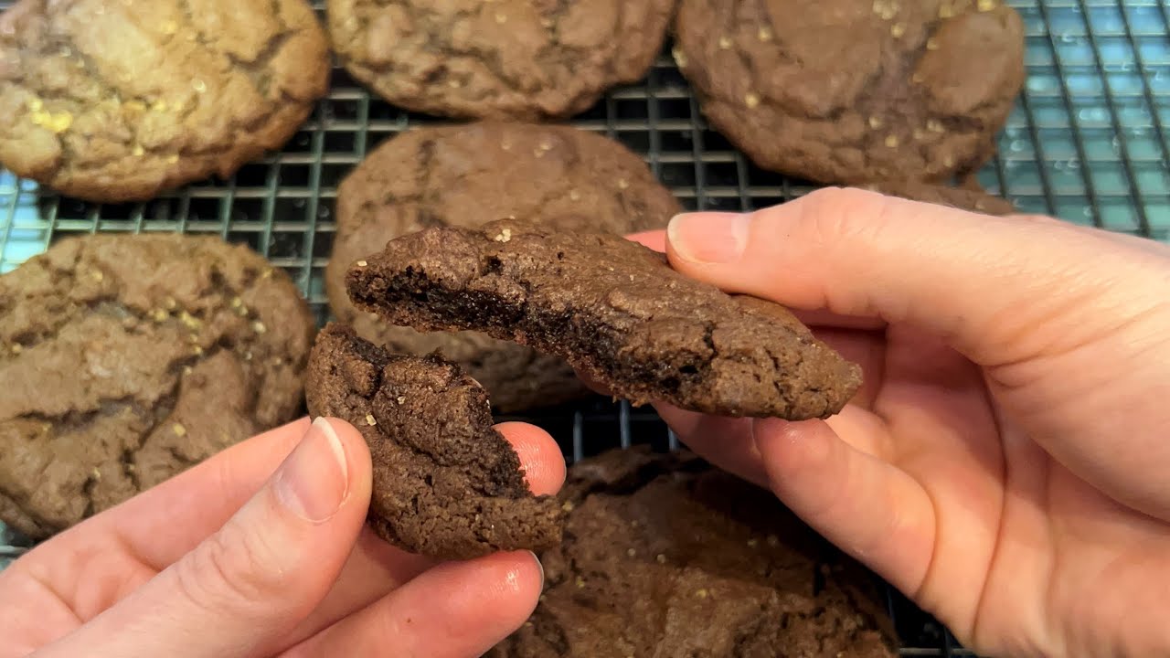 ASMR Baking chewy chocolate cookies on a rainy day 🍪 (No talking) Cooking, baking, mixing sounds