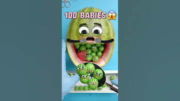 100 BABIES😱 - Crazy Melon Fruitsurgery🤣 #shorts #fruitsurgery #cute