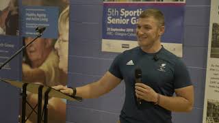 Scott Meenagh supports the Erskine Senior Sporting Games
