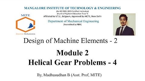 DME 2 - Module 2 - Helical Gear problems 4