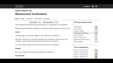 Restaurant Customers CSES Problem Solution in PYTHON @m-coders