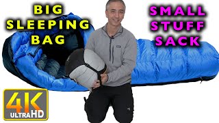 How to Stuff a Large Sleeping Bag Into a Stuff Sack Quickly (4k UHD)