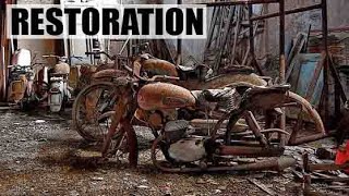 Restoration Abandoned Veteran Motorcycle CZ 175 2stroke Engine 1963